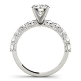 14kt gold Single Row Engagement Ring Prong Set