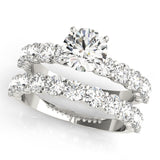 14kt gold Single Row Engagement Ring Prong Set