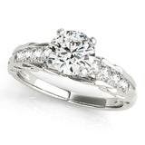 14kt gold Single Row Engagement Ring Prong Set