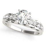 14kt gold Single Row Engagement Ring Prong Set
