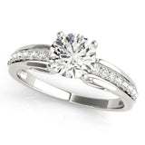 14kt gold Single Row Engagement Ring Prong Set