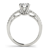 14kt gold Single Row Engagement Ring Prong Set