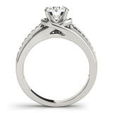 14kt gold Single Row Engagement Ring Prong Set