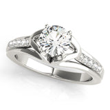 14kt gold Single Row Engagement Ring Prong Set