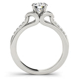 14kt gold Single Row Engagement Ring Prong Set
