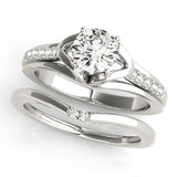 14kt gold Single Row Engagement Ring Prong Set