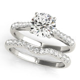 14kt gold Single Row Engagement Ring Prong Set