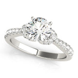 14kt gold Single Row Engagement Ring Prong Set