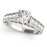 14kt gold Single Row Engagement Ring Prong Set