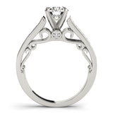 14kt gold Single Row Engagement Ring Prong Set