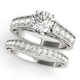 14kt gold Single Row Engagement Ring Prong Set