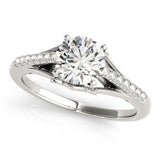 14kt gold Single Row Engagement Ring Prong Set