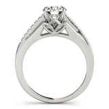 14kt gold Single Row Engagement Ring Prong Set