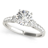 14kt gold Single Row Engagement Ring Prong Set
