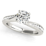 14kt gold Single Row Engagement Ring Prong Set