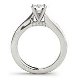 14kt gold Single Row Engagement Ring Prong Set