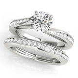 14kt gold Single Row Engagement Ring Prong Set