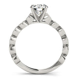 14kt gold Single Row Engagement Ring Prong Set