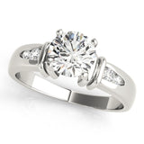 14kt gold Single Row Engagement Ring Channel Set