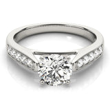 14kt gold Single Row Engagement Ring Channel Set