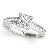 14kt gold Single Row Engagement Ring Channel Set