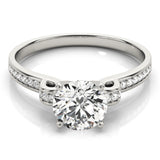 14kt gold Single Row Engagement Ring Prong Set