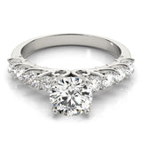 14kt gold Single Row Engagement Ring Prong Set