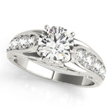 14kt gold Single Row Engagement Ring Prong Set