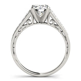 14kt gold Single Row Engagement Ring Prong Set