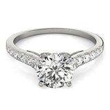 14kt gold Single Row Engagement Ring Prong Set