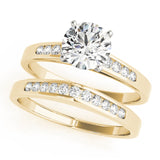 14kt gold Single Row Engagement Ring Channel Set