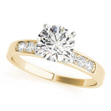 14kt gold Single Row Engagement Ring Channel Set