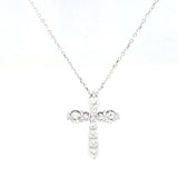 14KT White Gold Natural Diamond Cross Pendant