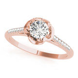 14kt gold Single Row Engagement Ring