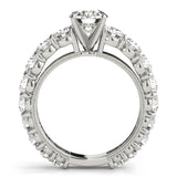 Silver Single Row Engagement Ring Prong Set