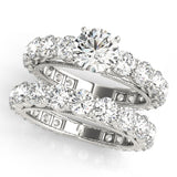 Silver Single Row Engagement Ring Prong Set