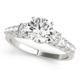 Silver Single Row Engagement Ring Prong Set