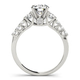 Silver Single Row Engagement Ring Prong Set