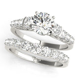 Silver Single Row Engagement Ring Prong Set