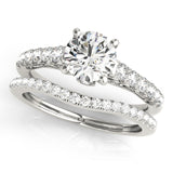 Silver Single Row Engagement Ring Prong Set