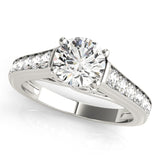 Silver Single Row Engagement Ring Prong Set