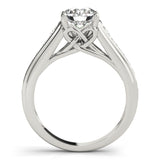 Silver Single Row Engagement Ring Prong Set