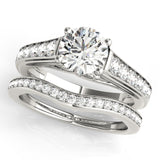 Silver Single Row Engagement Ring Prong Set