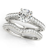 Silver Single Row Engagement Ring Prong Set