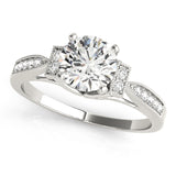 Silver Single Row Engagement Ring Prong Set