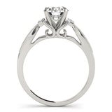 Silver Single Row Engagement Ring Prong Set