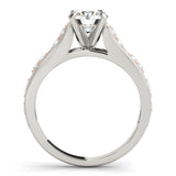 Silver Single Row Engagement Ring Prong Set