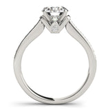 Silver Single Row Engagement Ring Prong Set