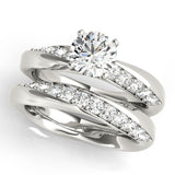 Silver Single Row Engagement Ring Channel Set