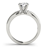 Silver Single Row Engagement Ring Channel Set